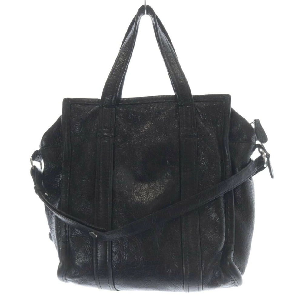 Balenciaga Leather Bazaar Shopper Shoulder Bag Black